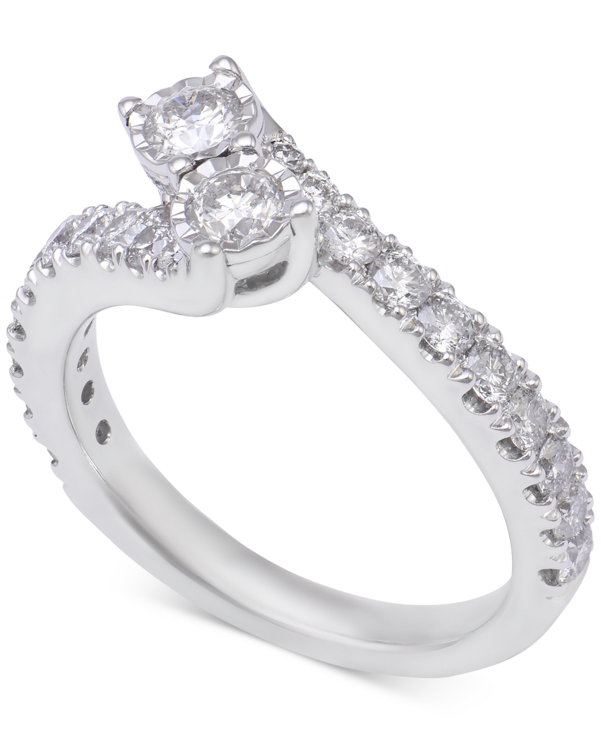 Diamond Two-Stone Engagement Ring (1-1/5 ct. t.w.) in 14k White Gold - White Gold