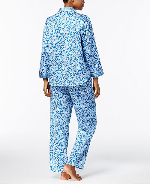 Miss Elaine Petite Brushed Satin Pajama Set & Reviews Bras, Panties