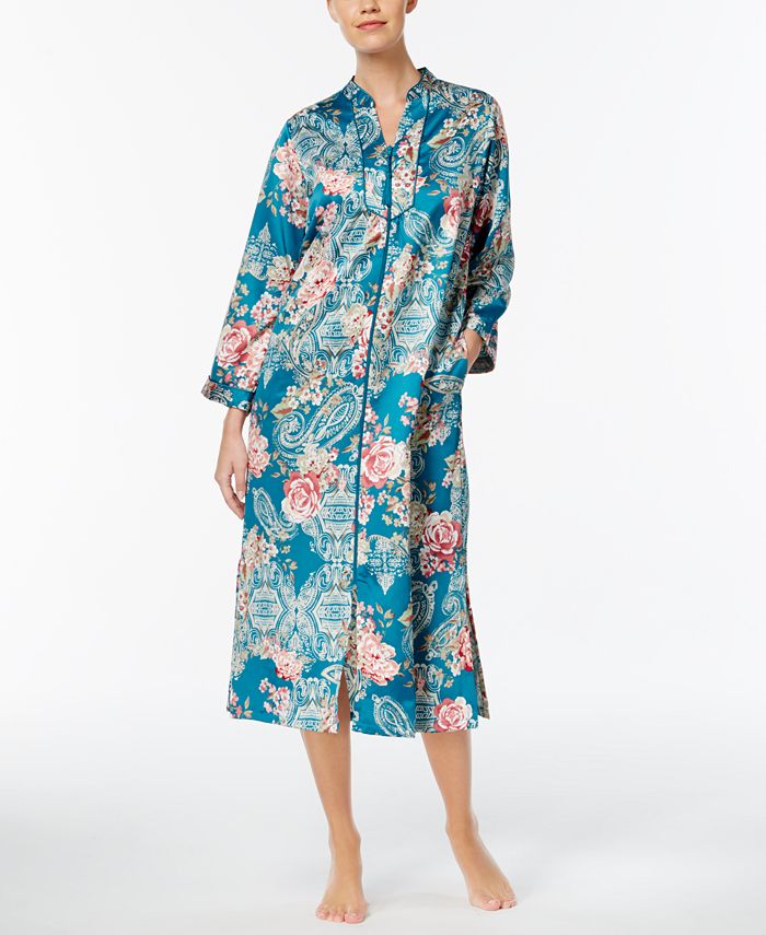Miss Elaine Printed Brushed Satin Robe Macy's