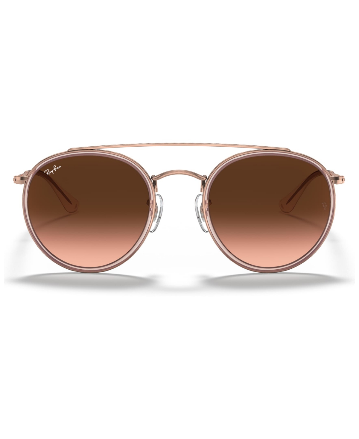 Shop Ray Ban Sunglasses, Rb3647n Round Double Bridge In Pink,pink Gradient