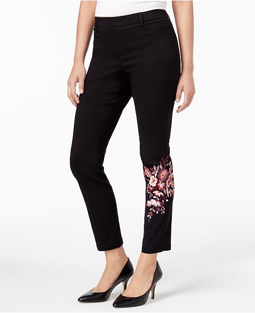Style & Co Embroidered PullOn Pants, Created for Macy's Pants