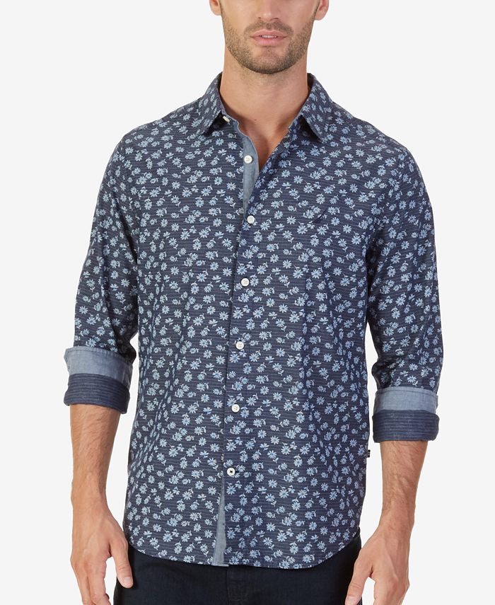 Nautica Men's Classic-Fit Floral-Print Shirt - Macy's