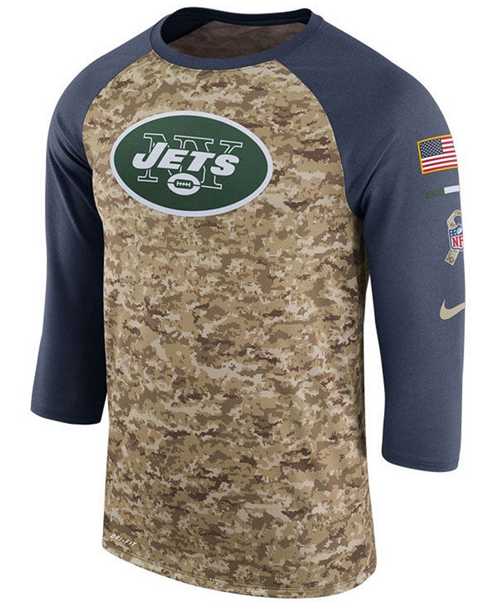 Nike Men's New York Jets Salute To Service Raglan T-Shirt - Macy's