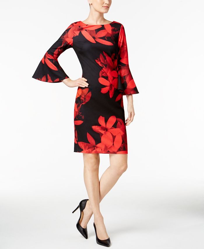 Calvin Klein Bell-Sleeve Sheath Dress, Regular & Petite Sizes - Macy's