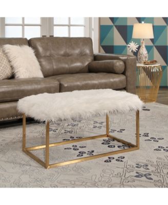 Jameson Faux Fur Ottoman