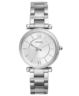 Fossil Women's Carlie Stainless Steel Bracelet Watch 35mm - Macy's