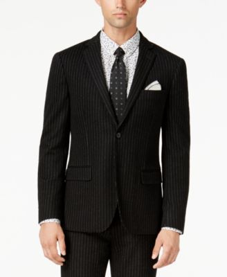 Bar III Men's Slim-Fit Black Stripe Knit Suit Jacket, Created For Macy ...