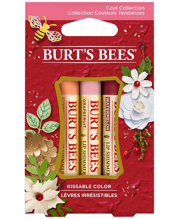 Burt's Bees 3Pc. Kissable Color Cool Lip Shimmer Holiday Gift Set