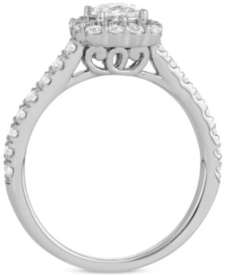  Diamond Princess Cut Halo Bridal Set (1-1/2 ct. t.w.) in 14k White Gold