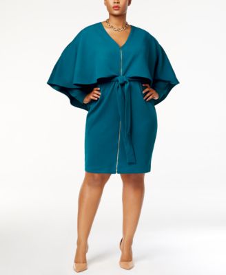 Monif C. Trendy Plus Size Zip Front Cape Dress Macy s