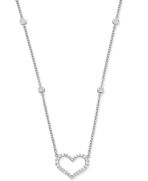 image of Diamond Heart Pendant Necklace (1/2 ct. t.w.) in 14k White Gold