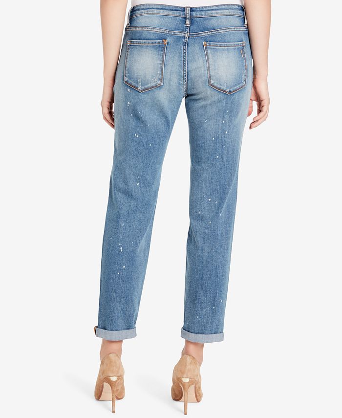 Vintage America Blues Women's Gratia Bestie Boyfriend Jeans - Distressed Denim With 5 Pockets & Cuffed Hem, 27" Inseam