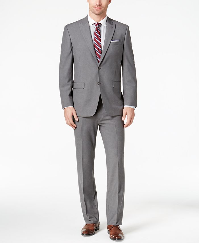 Tommy Hilfiger Men s Slim Fit Stretch Light Gray Suit Macy s
