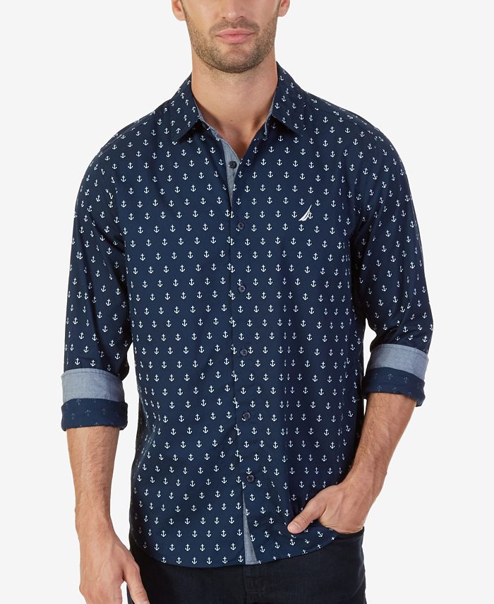 Nautica Men's Anchor-Print Shirt & Reviews - Casual Button-Down 