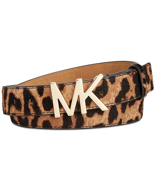 Michael Kors MK Buckle Leopard Calf Hair Belt - Handbags & Accessories ...