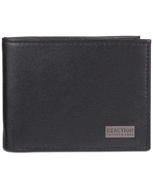 Kenneth Cole Reaction Men's Leather Nappa RFID Extra-Capacity Slimfold ...