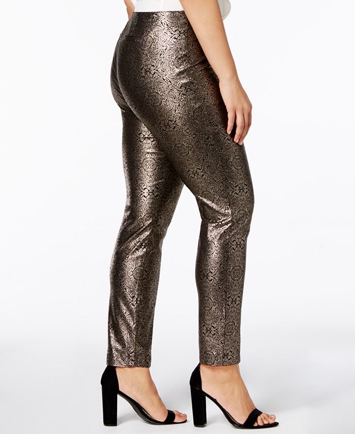 Alfani Plus Size Metallic Skinny Pants, Created for Macy's - Macy's