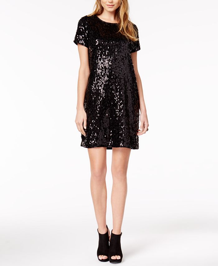 Bar III Sequined Shift Dress, Created for Macy's Macy's