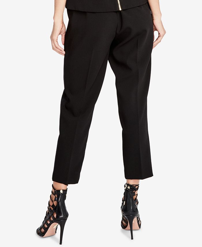 Rachel Roy Women's Paper Bag Tapered Pants Black Size 0