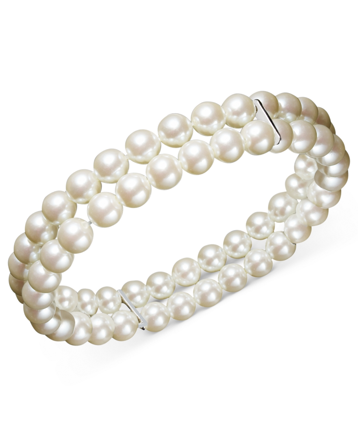 Two Row Simulated Pearl (6 mm) - White