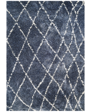 Couristan Enclave Shag Whistler Blue-Snow 7'10in x 11'2in Area Rug