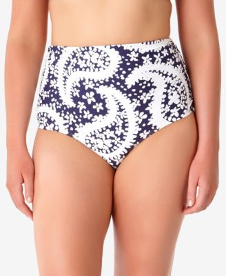 Anne Cole - Plus Size Pattie Paisley High-Waist Bikini Briefs