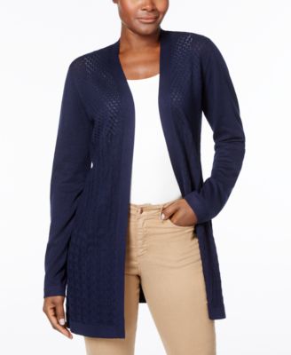 Karen Scott - Mixed-Knit Cardigan