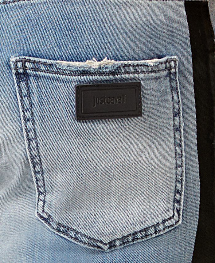 Just Cavalli Men's Side Stripe Distressed Jeans - Macy's