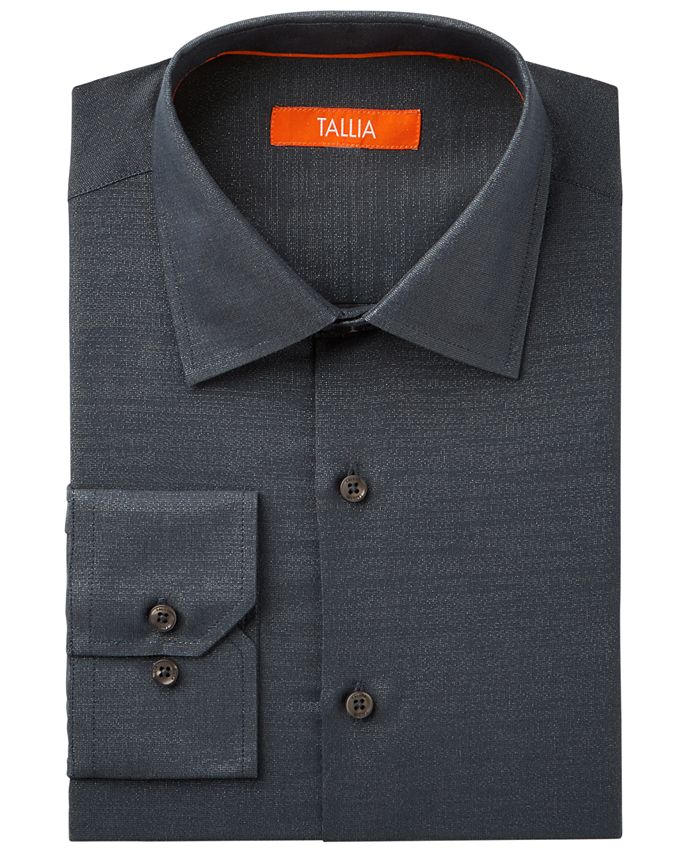 Tallia Men's Fitted Metallic Solid Dress Shirt - Macy's