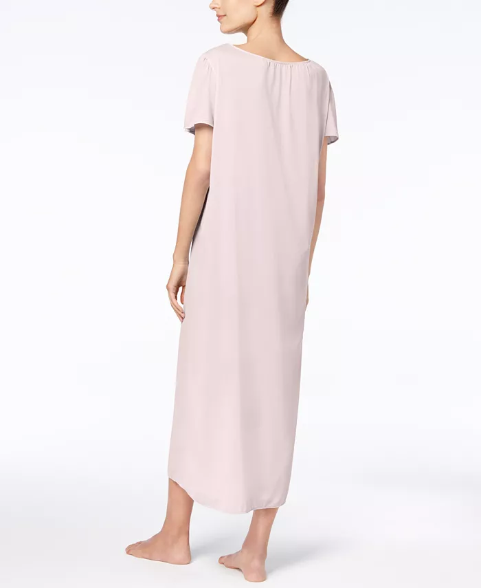 Embroidered Tricot Long Nightgown - thumbnail 2
