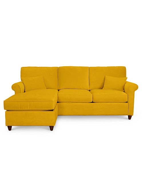 Furniture Lidia 82" Fabric 2Pc. Reversible Chaise Sectional Sofa with