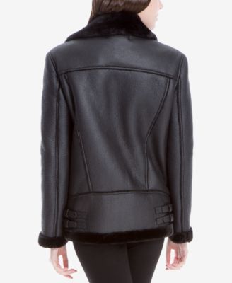 Max Studio London Faux-Shearling Moto Jacket, Created For