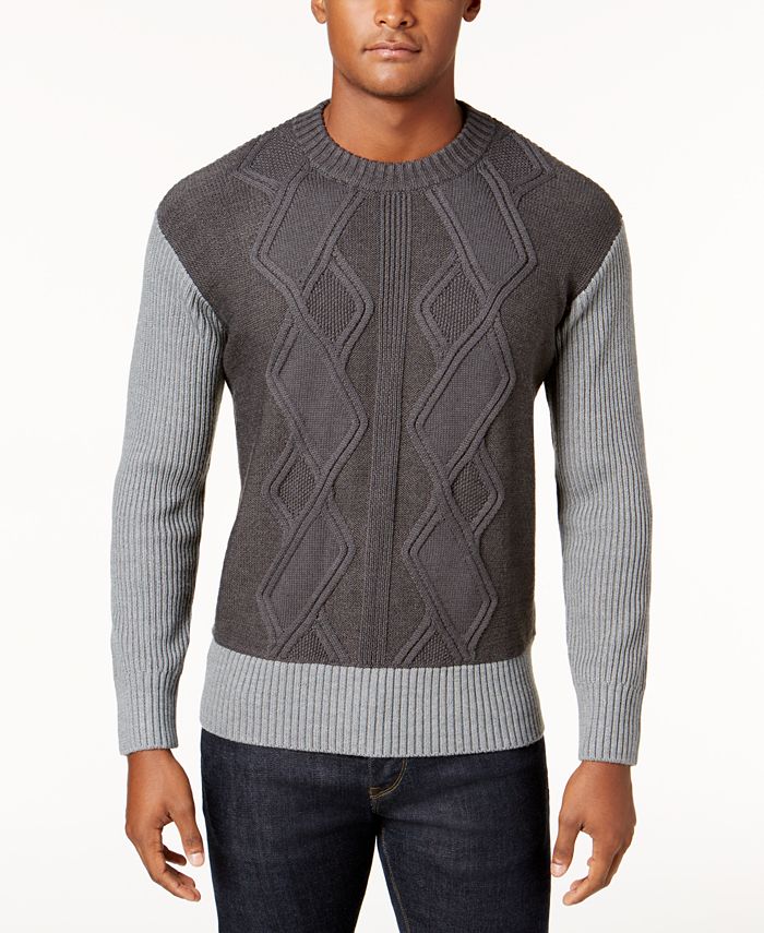 A|X Armani Exchange Armani Exchange Men's Colorblocked Cable Knit Stretch  Sweater & Reviews - Sweaters - Men - Macy's