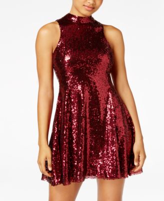 The Edit By Seventeen - Juniors' Sequined Open-Back Dress