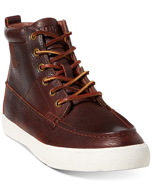 polo ralph lauren mens leather trainers