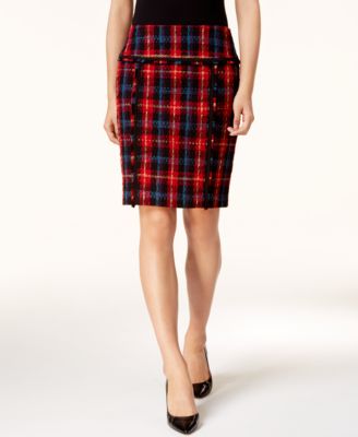 Anne Klein - Plaid Pencil Skirt