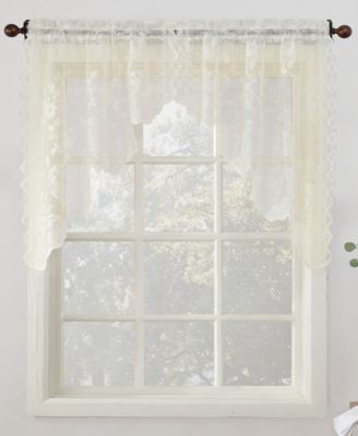 No. 918 - Alison Floral Lace 58" x 38" Rod-Pocket Kitchen Curtain Swag Pair
