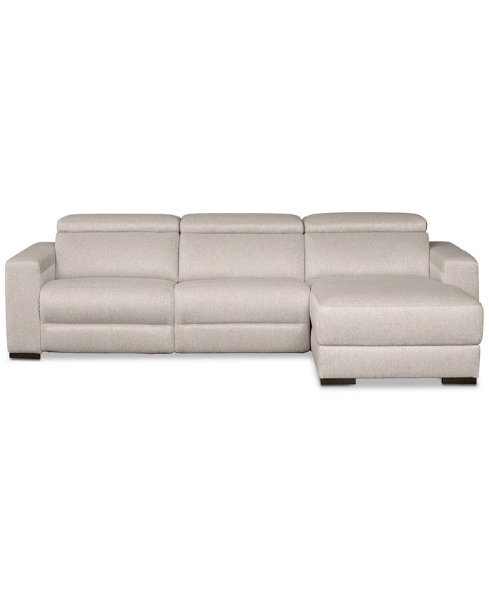 Furniture Nevio 3Pc. Fabric Sectional Sofa with Chaise, Created for