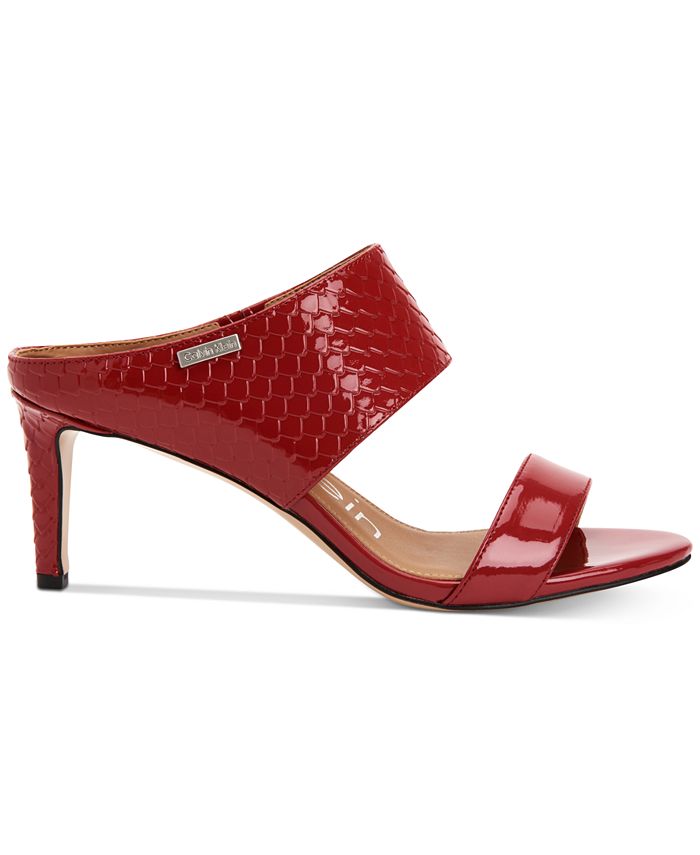 calvin klein women's cecily slip on heeled dress sandals