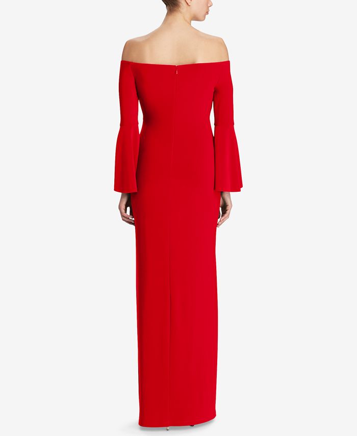 Lauren Ralph Lauren Off-The-Shoulder Jersey Gown - Macy's