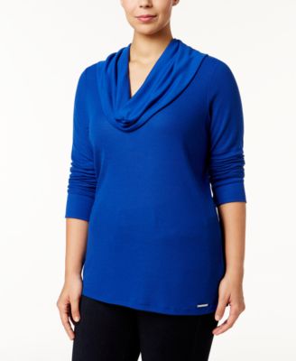 Michael Kors - Plus Size Cowl-Neck Waffle-Knit Top