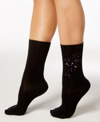 Hue - Women's Rhinestone Cluster Socks