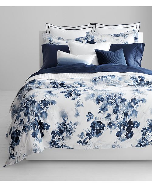 Lauren Ralph Lauren Flora Blue 3 Pc Cotton Full Queen Duvet Cover