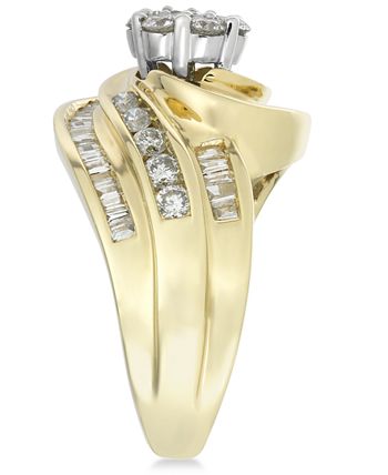 Macy's - Diamond Swirl Cluster Ring (1-1/4 ct. t.w.) in 14k Gold