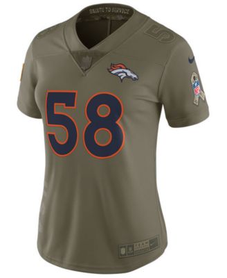 Nike Denver Broncos No58 Von Miller Olive/USA Flag Women's Stitched NFL Limited 2017 Salute to Service Jersey