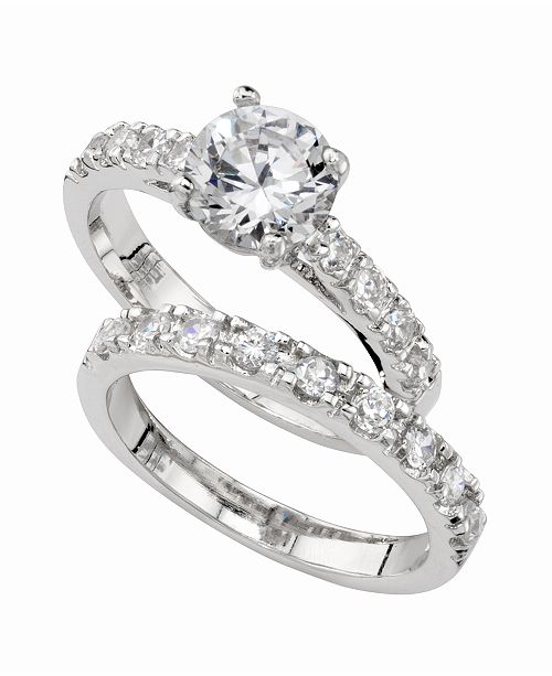 Charter Club Ring Set Cubic Zirconia Engagement 3 Ct T W