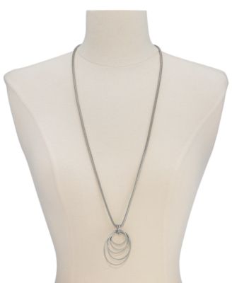 Thalia Sodi Silver-Tone Multi-Ring Pendant Necklace, Created for Macy's