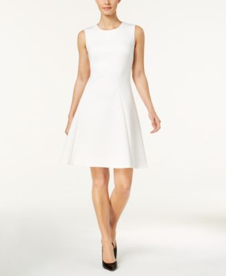 calvin klein scuba midi fit & flare dress