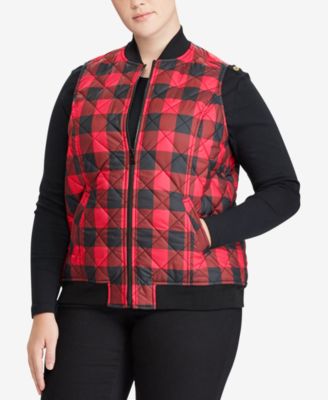 red buffalo plaid vest plus size