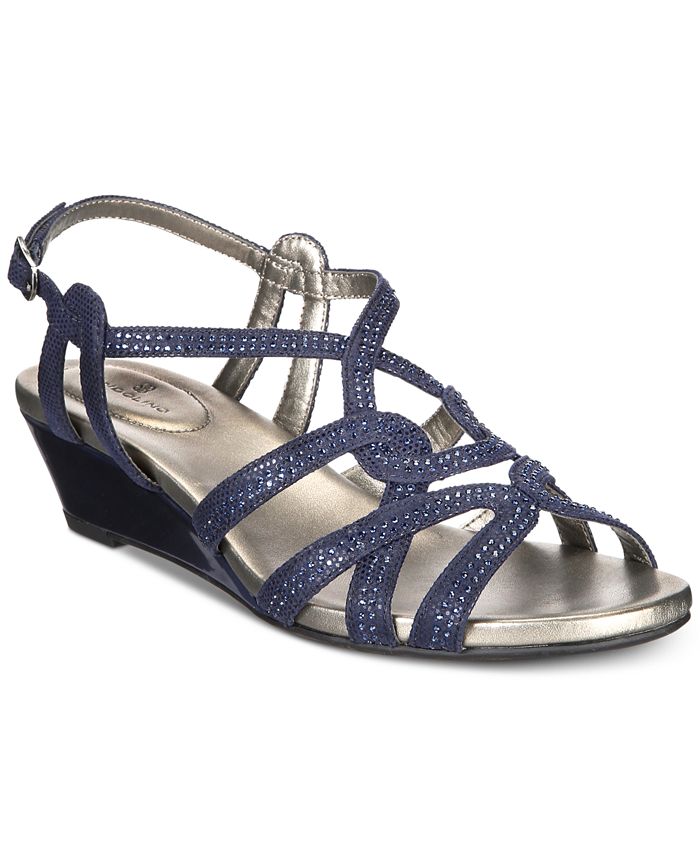 Bandolino Galtelli Embellished Slingback Wedge Sandals - Macy's